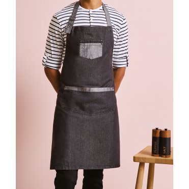 PR127 Domain Contrast Denim Bib Apron