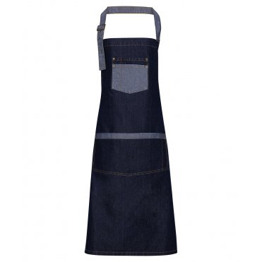PR127 Domain Contrast Denim Bib Apron