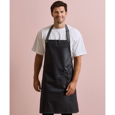 PR134 District Waxed-Look Denim Bib Apron