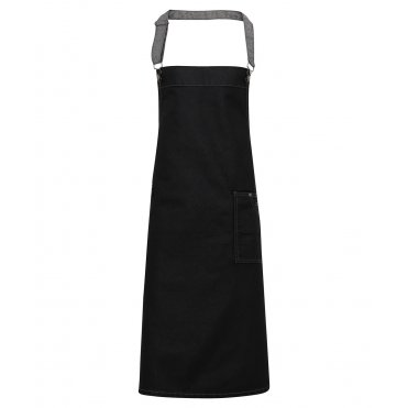 PR134 District Waxed-Look Denim Bib Apron