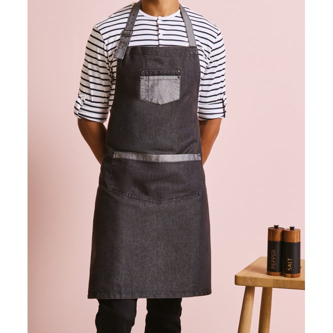 Premier PR127 Domain Contrast Denim Bib Apron