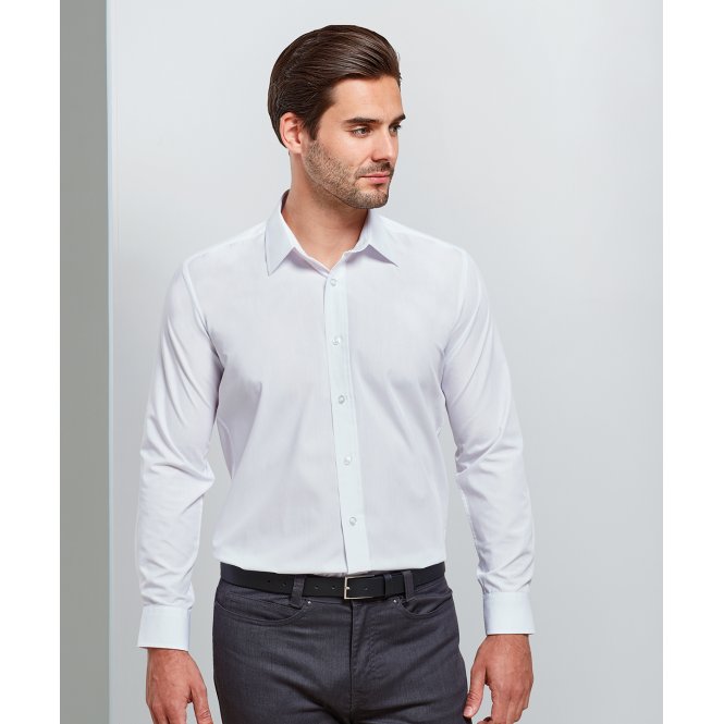 Premier PR204 Poplin Fitted Long Sleeve Shirt