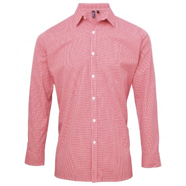 PR220 Microcheck (Gingham) Long Sleeve Cotton Shirt