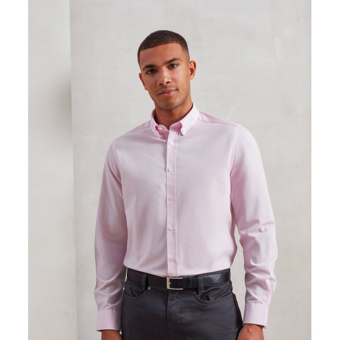 Premier PR238 Cotton-Rich Oxford Stripes Shirt