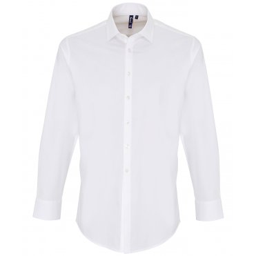 PR244 Stretch Fit Cotton Poplin Long Sleeve Shirt