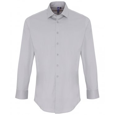 PR244 Stretch Fit Cotton Poplin Long Sleeve Shirt
