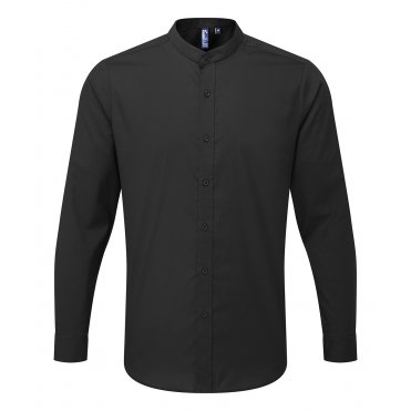 PR258 Banded Collar Grandad Long Sleeve Shirt