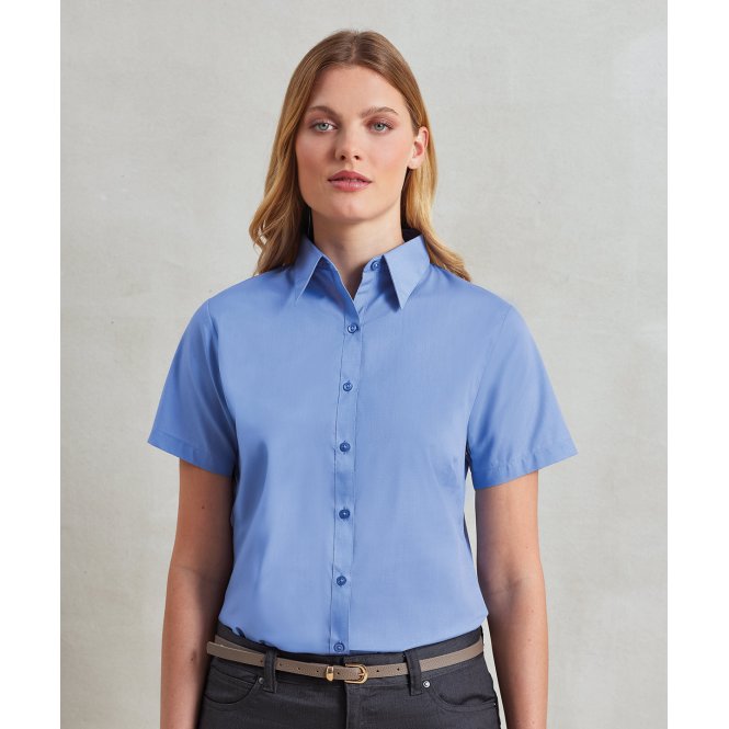 Premier PR302 Women's Short Sleeve Poplin Blouse