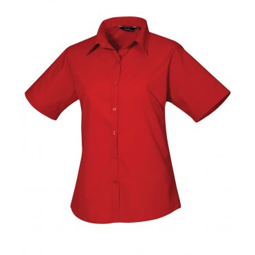 PR302 Women's Short Sleeve Poplin Blouse