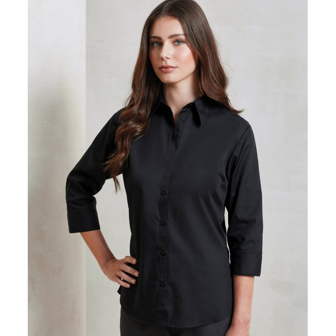 Premier PR305 Women's ¾ Sleeve Poplin Blouse