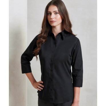 PR305 Women's ¾ Sleeve Poplin Blouse
