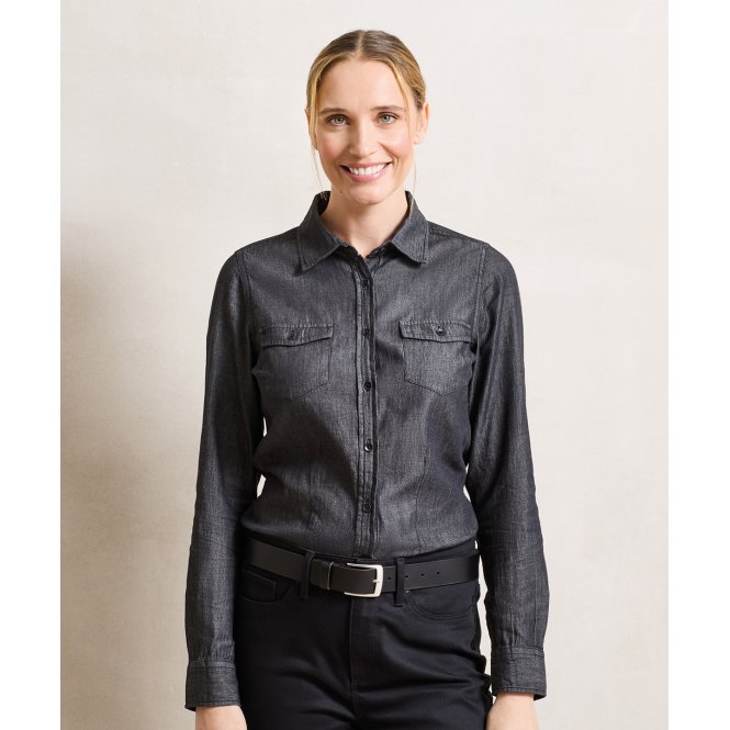 Premier PR322 Women's Jeans Stitch Denim Shirt