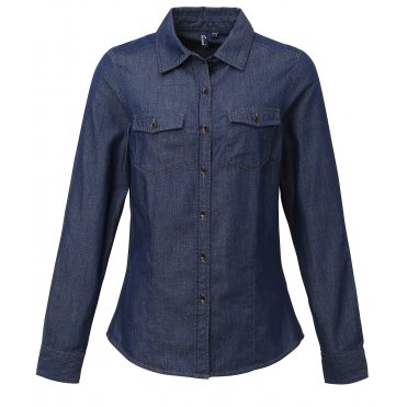 PR322 Women's Jeans Stitch Denim Shirt