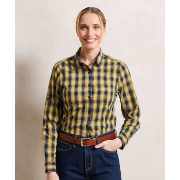 PR350 Women's Mulligan Check Cotton Long Sleeve Shirt