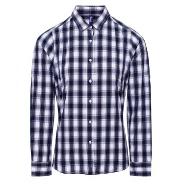 PR350 Women's Mulligan Check Cotton Long Sleeve Shirt