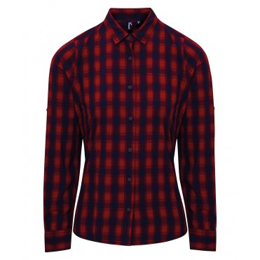 PR350 Women's Mulligan Check Cotton Long Sleeve Shirt
