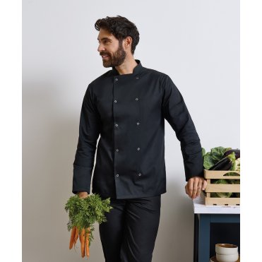 PR665 Studded Front Long Sleeve Chefs Jacket
