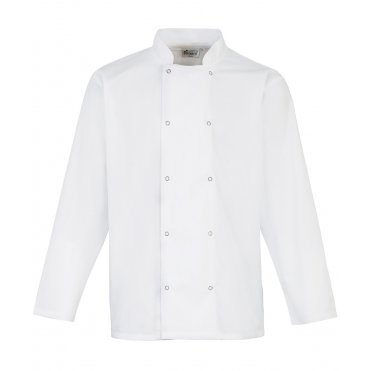 PR665 Studded Front Long Sleeve Chefs Jacket