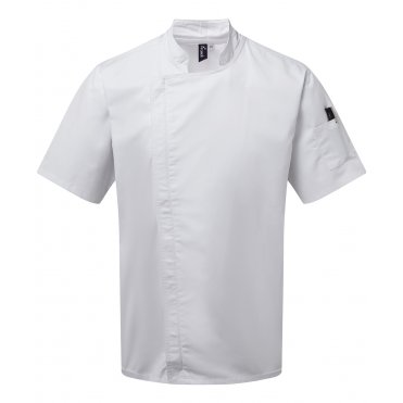 PR906 Chefs Zip-Close Short Sleeve Jacket