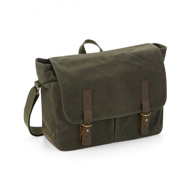Quadra QD653 Heritage Waxed Canvas Messenger