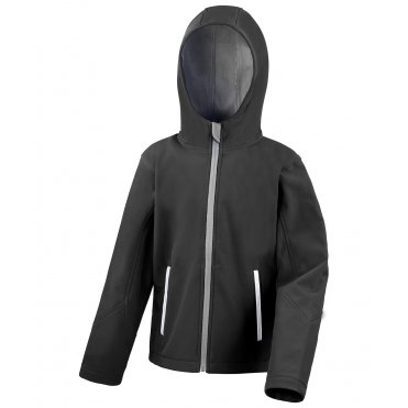 R224J Core Children's Tx Performance Hooded Softshell Jacket