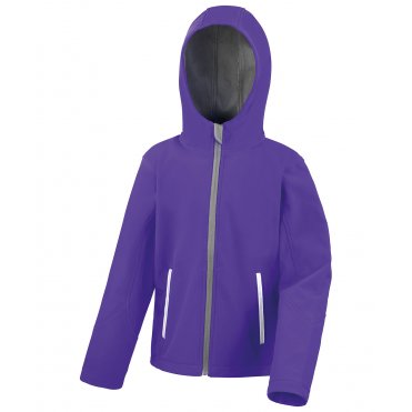 R224J Core Children's Tx Performance Hooded Softshell Jacket