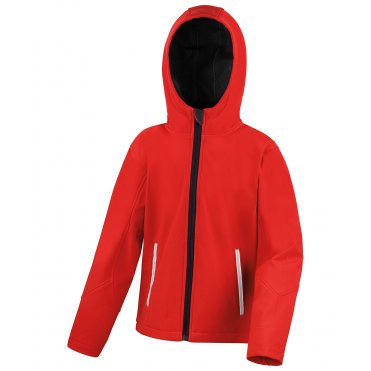 R224J Core Children's Tx Performance Hooded Softshell Jacket