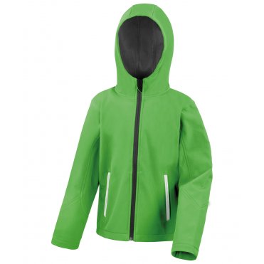 R224J Core Children's Tx Performance Hooded Softshell Jacket