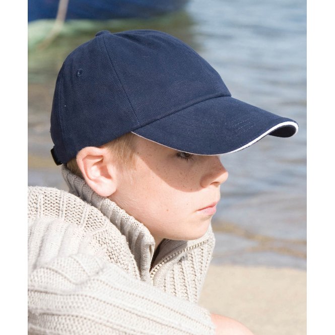 Result Headwear R24JP Children's Low-Profile Heavy Brushed Cotton Cap With Sandwich Peak