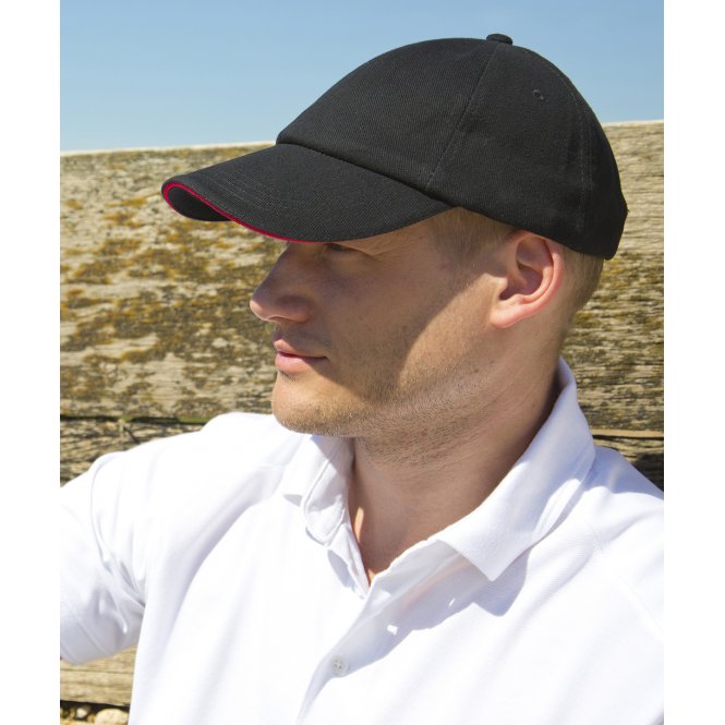 Result Headwear RC24P Low-Profile Heavy Brushed Cotton Cap With Sandwich Peak