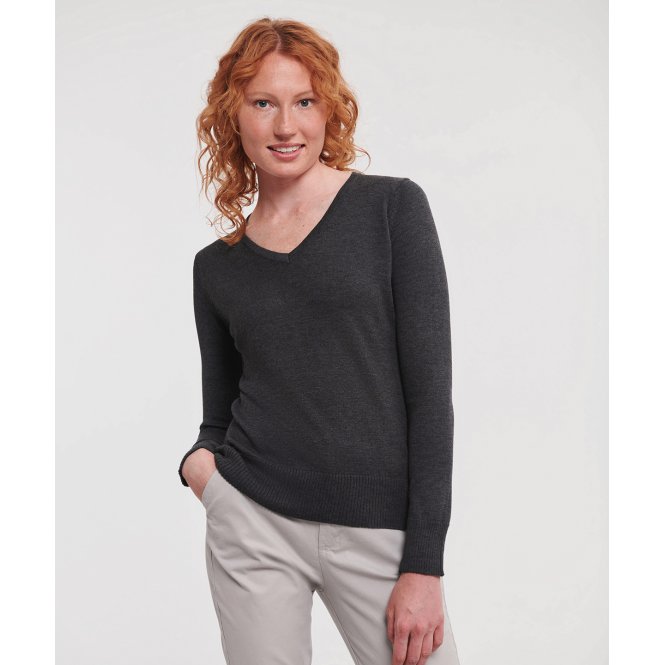 Russell Athletic Collection J710F Women's V-Neck Knitted Sweater