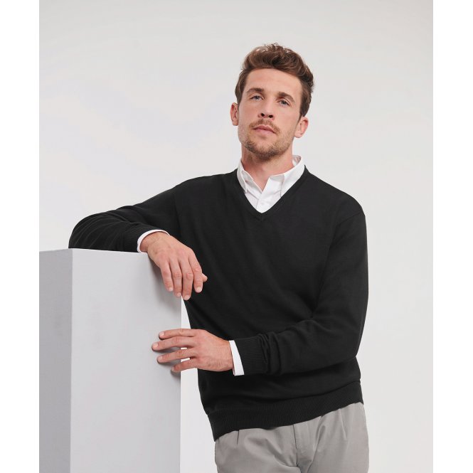 Russell Athletic Collection J710M V-Neck Knitted Sweater