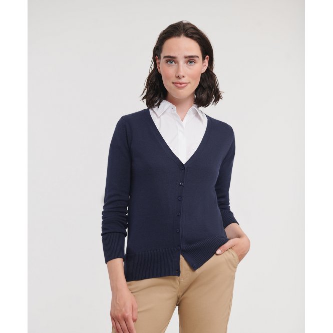 Russell Athletic Collection J715F Women's V-Neck Knitted Cardigan