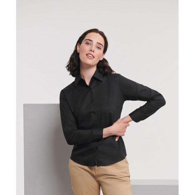 Russell Athletic Collection J932F Women's Long Sleeve Easycare Oxford Shirt
