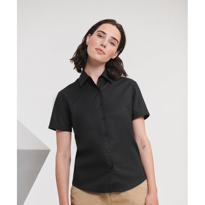 Russell Athletic Collection J933F Women's Short Sleeve Oxford Shirt