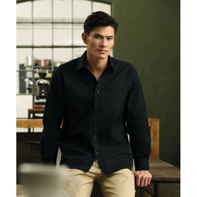 Russell Athletic Collection J934M Long Sleeve Polycotton Easycare Poplin Shirt