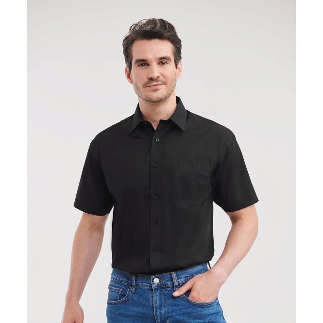 Russell Athletic Collection J935M Short Sleeve Polycotton Easycare Poplin Shirt