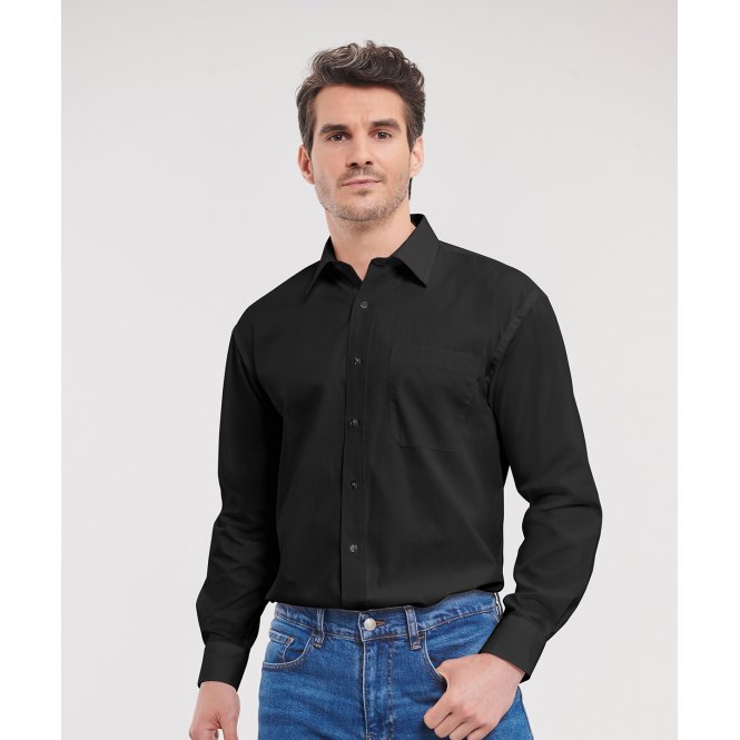 Russell Athletic Collection J936M Long Sleeve Pure Cotton Easycare Poplin Shirt