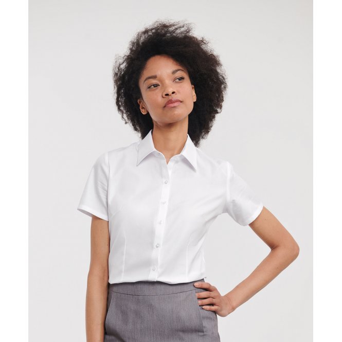 Russell Athletic Collection J963F Women's Short Sleeve Herringbone Shirt