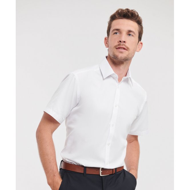 Russell Athletic Collection J963M Short Sleeve Herringbone Shirt