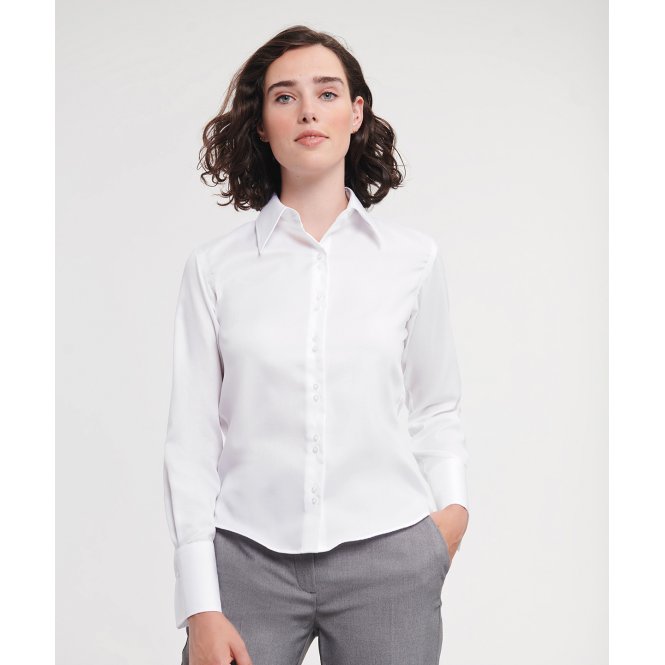 Russell Athletic J956F Women's Long Sleeve Ultimate Non-Iron Shirt