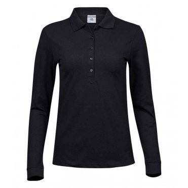 T146 Women's Luxury Stretch Long Sleeve Polo Shirt