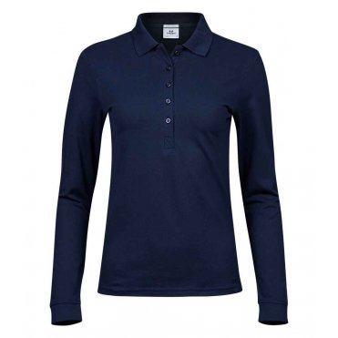 T146 Women's Luxury Stretch Long Sleeve Polo Shirt