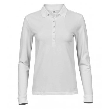 T146 Women's Luxury Stretch Long Sleeve Polo Shirt