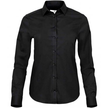 T4025 Women's Stretch Luxury Long Sleeve Poplin Shirt