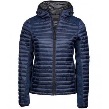 T9611 Women's Crossover Hooded Padded Outdoor Jacket