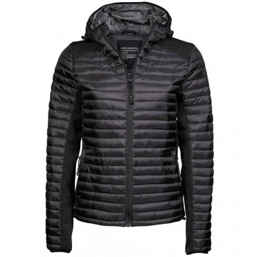 T9611 Women's Crossover Hooded Padded Outdoor Jacket