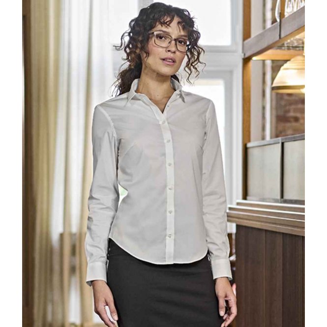 Tee Jays T4025 Women's Stretch Luxury Long Sleeve Poplin Shirt