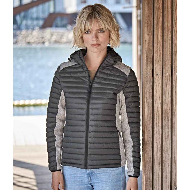 Tee Jays T9611 Women's Crossover Hooded Padded Outdoor Jacket