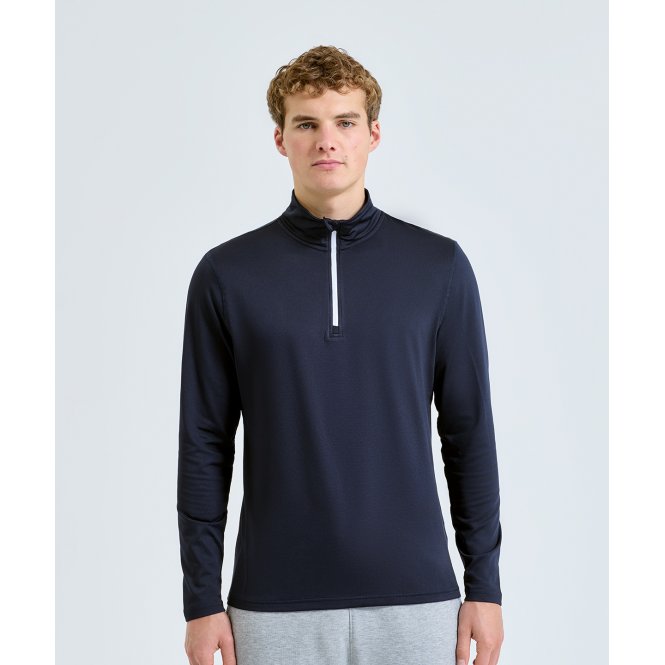 TriDri TR111  Recycled Long Sleeve Brushed Back 1/4 Zip Top